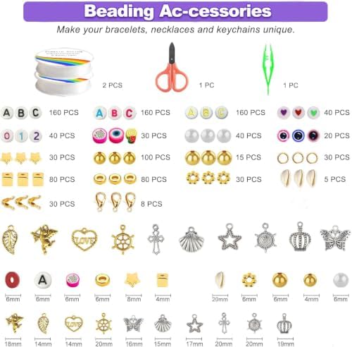 Redtwo 46000 Pcs 192 Colors Clay Beads Friendship Bracelet Making Kit | 9 Boxes Flat Polymer Clay Heishi Beads Set for Jewelry Making with Letter Bead Elastic String, Gifts for Girls 8-12