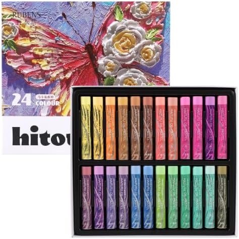 rubens 24 Macaron Colors Soft Oil Pastels,Creamy & Easy Blending
