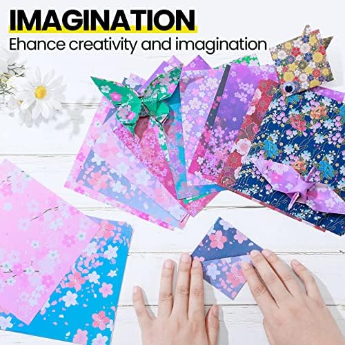Lincia 840 Sheets Origami Paper Kit 20 Colors 6 x 6 Inch Colorful Folding Japanese Washi Origami Cherry Blossom Paper Double Sided Square Sheets Book for Beginners Adults Kids(840 Sheets)