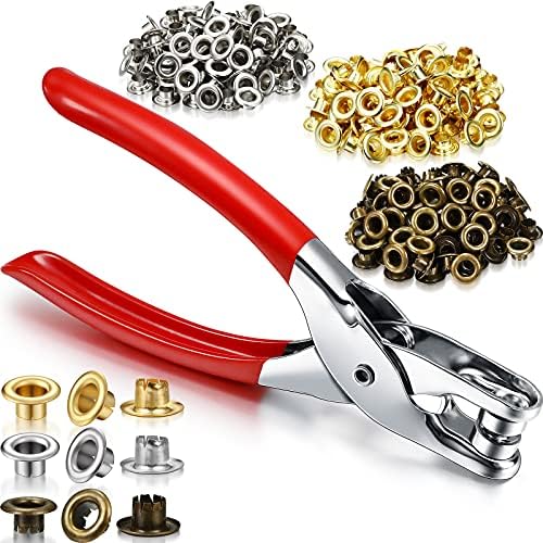 Mudder Grommet Eyelet Plier Tool,Coppery, Gold, Silver,1/4 Inch,Classic