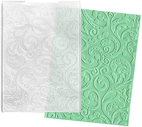 ALIBBON Lace Leaves Background Plastic Embossing Folders for Card Making, Vine Background Embossing Folders for DIY Scrapbooking, Leaves Frame Template Folders for Paper Craft Photo Album Decorations
