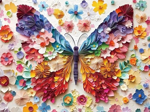 XUCNWL Diamond Art Kits for Adults,Colorful Butterflies Diamond Painting