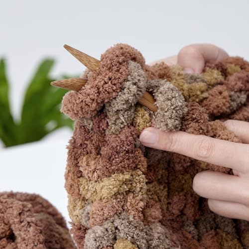 Bulky Chunky Yarn for Hand Knitting Blanket – #10 Jumbo Knitting Yarn, 1 Inch Thick Chenille Jumbo Yarn, No Knots Soft Machine Washable, Super Bulky Yarn 4 Pack for Crochet, Arm Knitting & Crafts