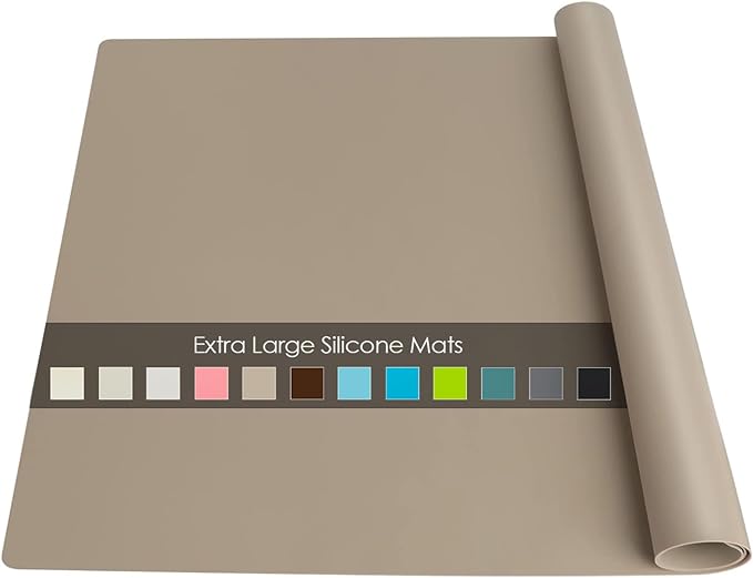Extra Large Silicone Mat, Kitchen Counter Mat Placemats for Kids Silicone Mats for Countertop, Nonstick Silicone Table Mat for Pastry Crafts Baking Heat-Resistant Silicone Pad, 27.6'' x 15.7'' 1 Pack