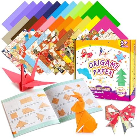 Pigipigi Kids 360 Pcs Origami Paper Kit,Arts and Crafts for Kids Ages 5-12 | Beginners Origami Kit,Step-by-Step Guiding Book, DIY Craft Birthday Gift for Boys Girls ages 5-12