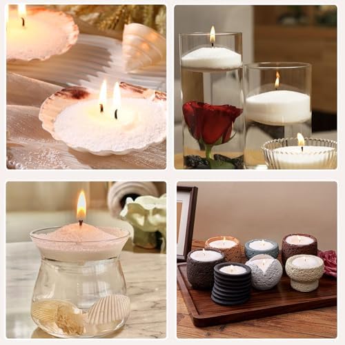 1.1LB Candle Sand- White Candle Beads and Wicks, Jasmine Scented Pearled Candle Wax for DIY Making, Refillable Non-Toxic for DIY Customized,Gifts Home Decoration Wedding Party