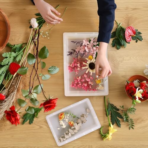 KISREL Large Rectangular Resin Molds, Epoxy Resin Casting Deep Silicone Mold, Large Molds for Flower Preservation, Deep Pour Molds for Furniture Decoration, DIY Wedding Bouquets, Valentine's Day Gifts