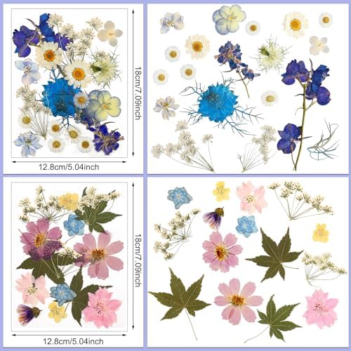 Nuanchu Real Dried Pressed Flowers for Craft Resin Mold DIY, Cottagecore