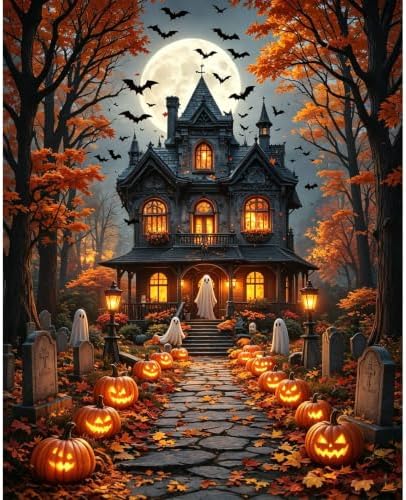 bleihum Halloween Ghost Paint by Numbers Kit for Adults 16x20inch
