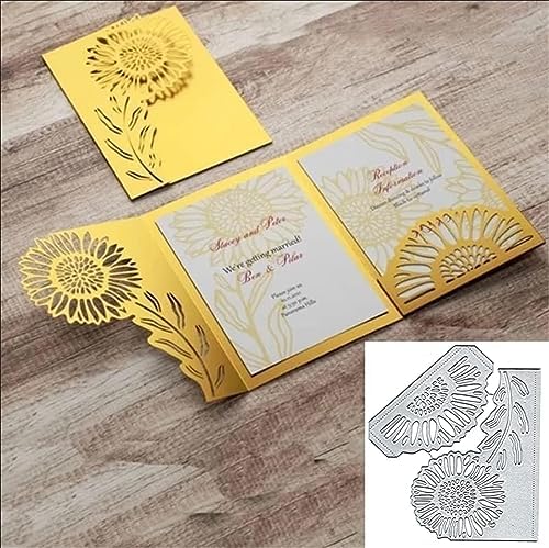 Scrapbooking Die-Cuts for Card Making, Christmas Metal Cutting Dies, Paper Craft Punch Template, Background Embossing Stencils, DIY Album Décor (Flower-14x11.5cm)