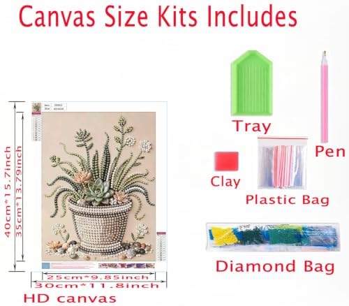 Potted Plant Pearl Painting Kits for Adults,Diamond Art Kit 12x16In