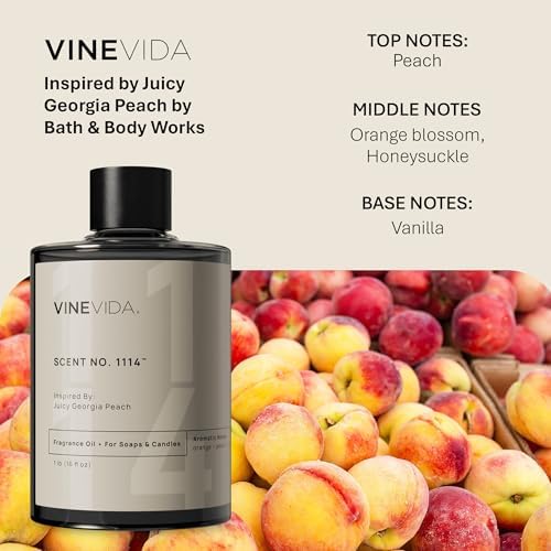 VINEVIDA [16oz] Juicy Georgia Fragrance Oil for Candle Making - Made in USA Scents for Soap Making - Natural Candle Fragrance Oil