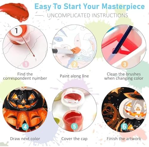 AIBOERL Paint by Numbers Kit for Adults Beginner,Halloween Fall, 12X16In