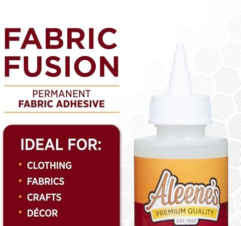 Aleene's Fabric Fusion Glue 4 oz 3-Pack, Permanent and Washable Adhesive, No-Sew Fabric Glue for Clothing, Denim, Polyester, Cotton, Flannel Materials, Dries Flexible