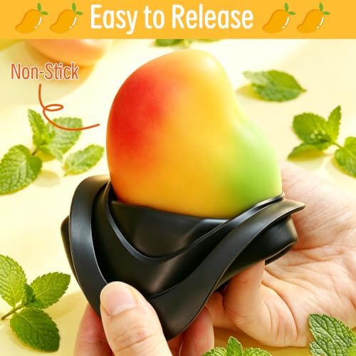 4.25" Giant 3D Mango Silicone Mold 2 Pack, Extra Large Fruit Cake Mold
