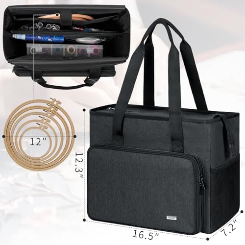 GMAK Embroidery Storage Bag, Embroidery Project Storage Carrying Tote Bag
