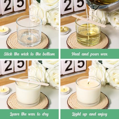 SUPMIND 4oz Clear Glass Candle Jars with Lids, 12pcs Bulk for Candle Making