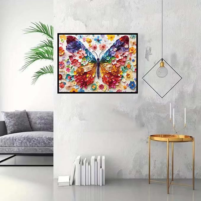 XUCNWL Diamond Art Kits for Adults,Colorful Butterflies Diamond Painting