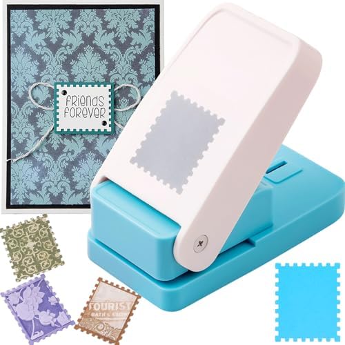 Stamp Puncher, 1.5x1.25 inch Large Rectangular Postage Stamps Punch,Stamp Shaped Paper Punch, Stamps Cutter Hole Puncher, StampOut Lever Punches, Paper Punches for Crafting, DIY Scrapbooking Crafts