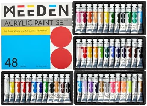 MEEDEN Beginners Acrylic Paint Set: 48 Colors 12ml/0.41 fl oz