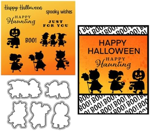 Demon Pumpkin Halloween Clear Stamps and Die Cuts Sets for DIY Card Making