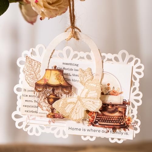 240Pcs PET Scrapbook Stickers Vintage Floral Designs for Scrapbooking DIY Crafts Waterproof Journaling Supplies Junk Journal Ephemera with Storage Organizer