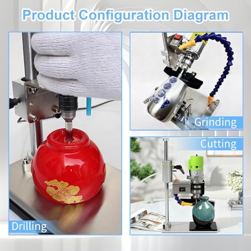 Bottle Cutter, Electric Glass Bottle Cutting Machine with 3 Pcs Emery Abrasive Blade, Wine Bottle Cutting Tool Kit for DIY Projects Round/Square/Irregular Glass or Ceramic Bottles