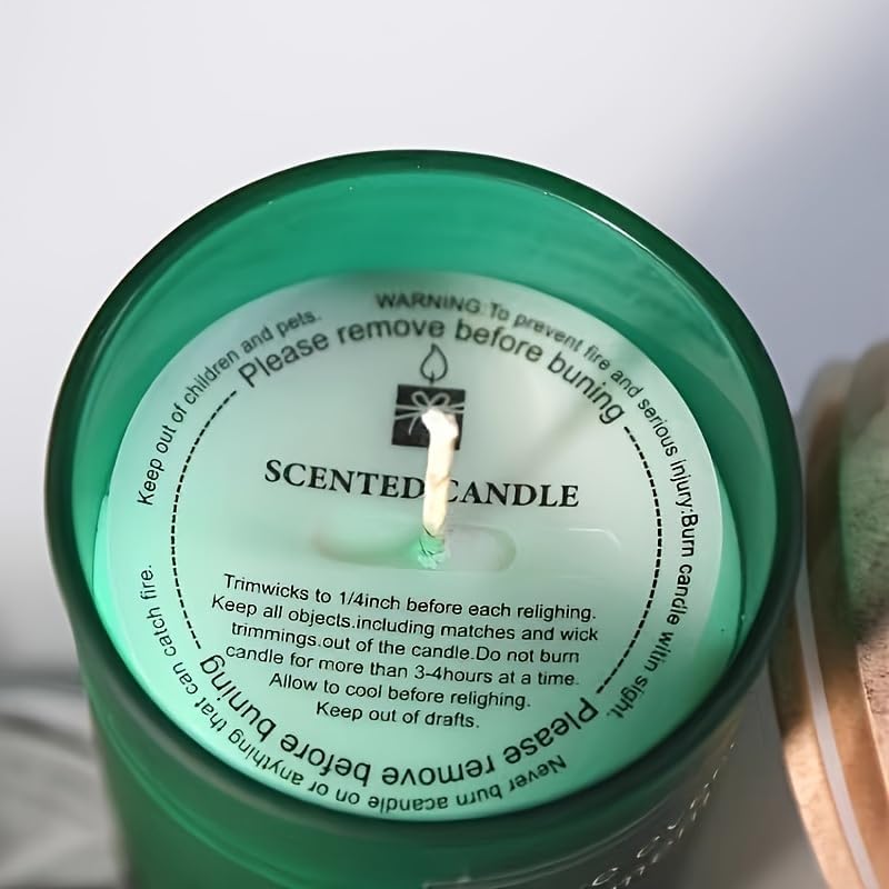 Round Candle Warning Safety Stickers,Labels with Burning Instructions