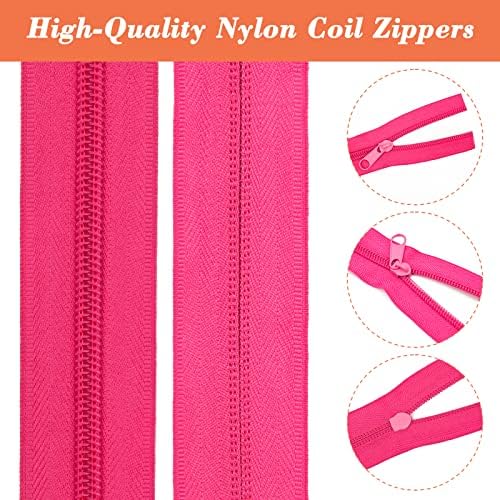 45 Yards 15 Colors #5 Nylon Coil Zippers with 90Pcs Pull Heads, Scissor, Ruler, Assorted Lengths Sewing Zipper for DIY Sewing Crafts Zipper Tape for Clothes, Bag, Purse Making Supplies Kit (Model 2)