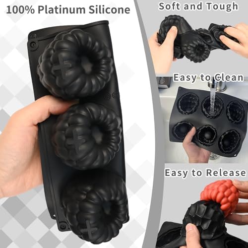 Raspberry Fruit Molds 6-Cavity, Large Raspberry Silicone Molds | Non-Stick 3D Fruit Shaped Molds for Mousse Cake Baking Pastry Frozen Treats Chocolate Ice Cream Soap Candle Making