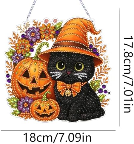 ARPADAMO Black Cat Diamond Art Kits for Adults, Acrylic Hanging Suncatcher