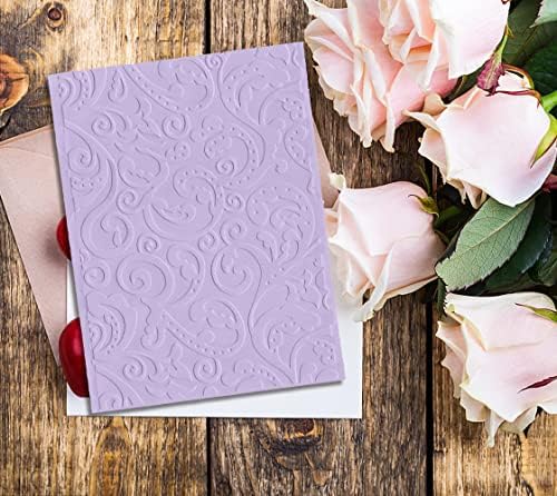 ALIBBON Lace Leaves Background Plastic Embossing Folders for Card Making, Vine Background Embossing Folders for DIY Scrapbooking, Leaves Frame Template Folders for Paper Craft Photo Album Decorations