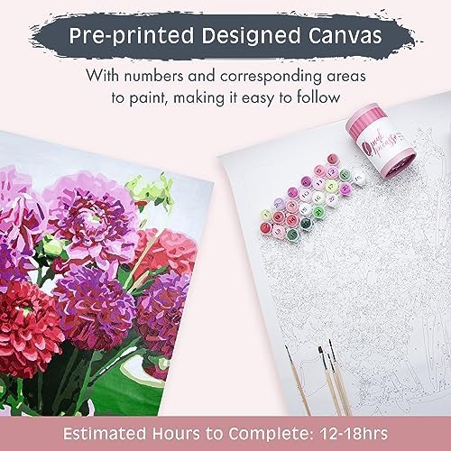 Pink Picasso Paint by Number Kit, for Adults & Teens,16x20, Dahlia Delight