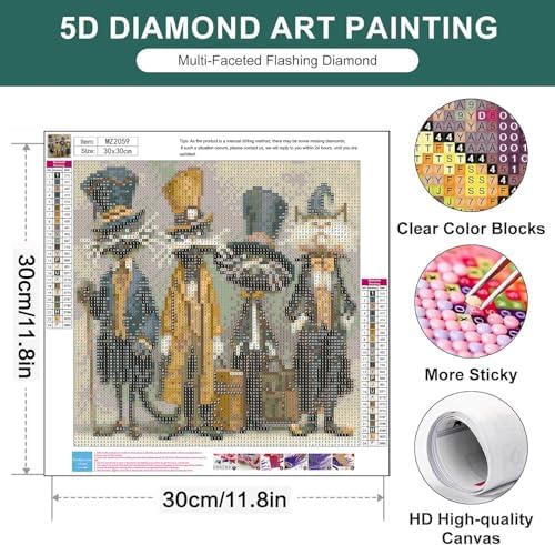 Zythron Diamond Art Kits for Adults,Cat Diamond Painting Kits for Beginner