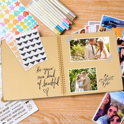 Joyberg Scrapbook 80 Pages, Scrapbooking Supplies 11 x 11 In, Scrapbook Album Suitable for Album Memory Book Wedding, Anniversary Family, DIY Craft Projects (Brown)