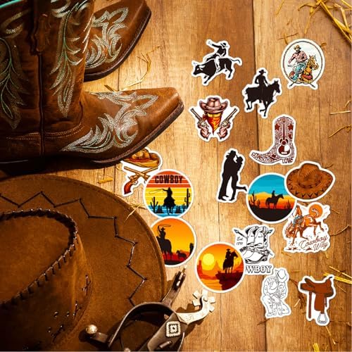 Cowboy Stickers Cowgirl Stickers Combo 100 PCS, Country Western Decals Vinyl Waterproof Sticker for Water Bottle Laptop Luggage Gifts for Teens Kids Adult
