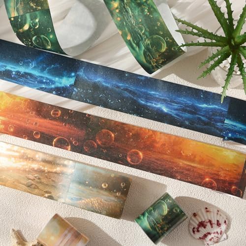 Washi Tape Stickers for Journaling Supplies,Ocean Themed Scrapbook Stickers