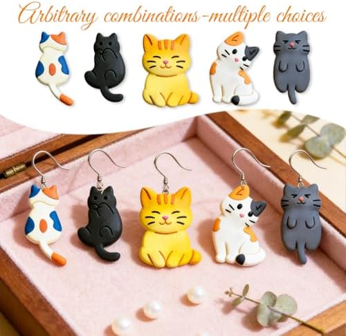 ORIGACH 16 Pcs Cute Cat Polymer Clay Cutters Set