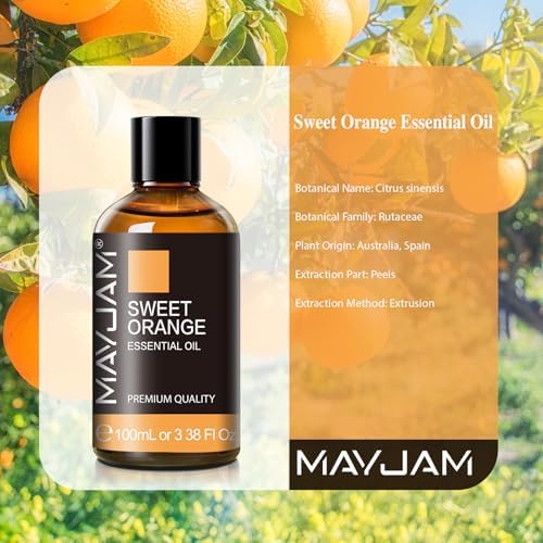 MAYJAM Sweet Orange Essential Oil for Diffuser Soap Making, 3.38FL.OZ