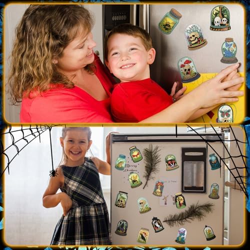 Motipuns 30 Pcs Halloween Diamond Painting Magnets Kits Gothic Diamond Art