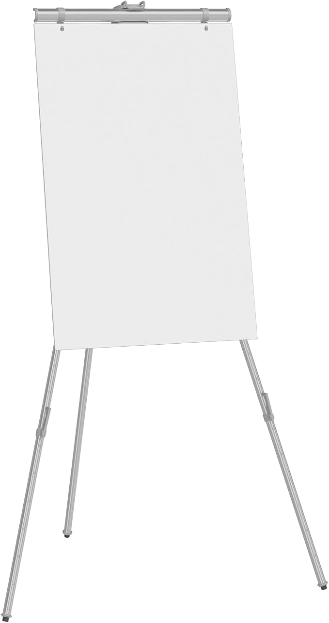 Quartet Easel, Aluminum, Heavy-Duty, Telescoping, 66" Max. Height, Supports 45 Lbs, Silver (55EX)