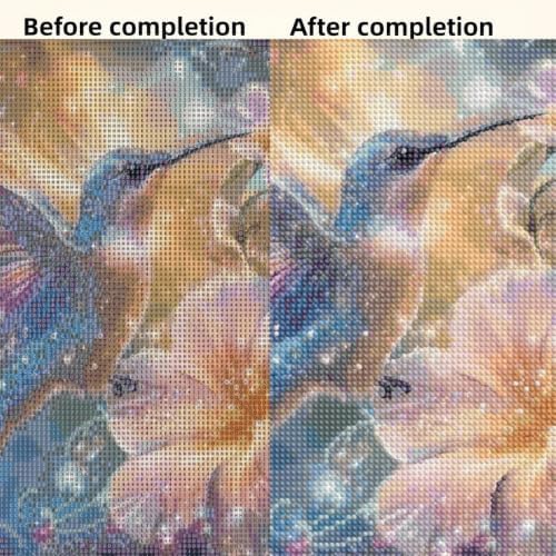 Diamond Art Kits for Adults,Hummingbird Flower Diamond Painting Kit