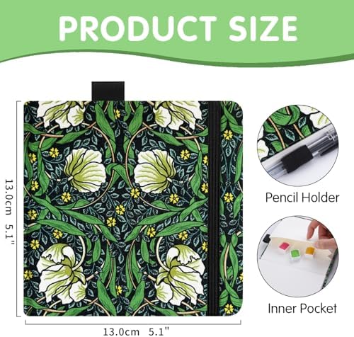 Watercolor Sketchbook,5 x 5 inches Hardcover Journal Art Sketchbook,30 Sheets 140lb/300gsm Acid-Free Drawing Paper,Small Travel Mixed Media Notebook for Beginners Artists,Morris Blossoms