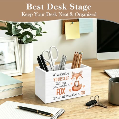 Fox Inspirational Pen Holder Desk Organizer