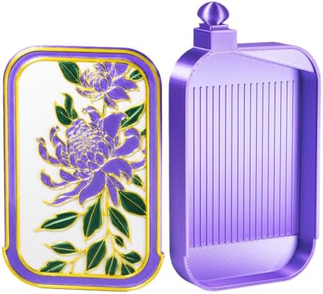 RaySoar 3D Printed Diamond Art Trays with Lids, High Edge Anti-Spill Rhinestone Tray with Exquisite Pattern for Diamond Art Accessories - Purple