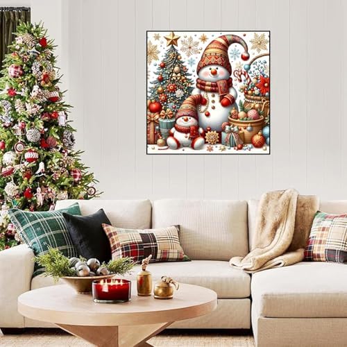 Xylogist Christmas Snowman Diamond Art Kits for Adults 14x14Inch