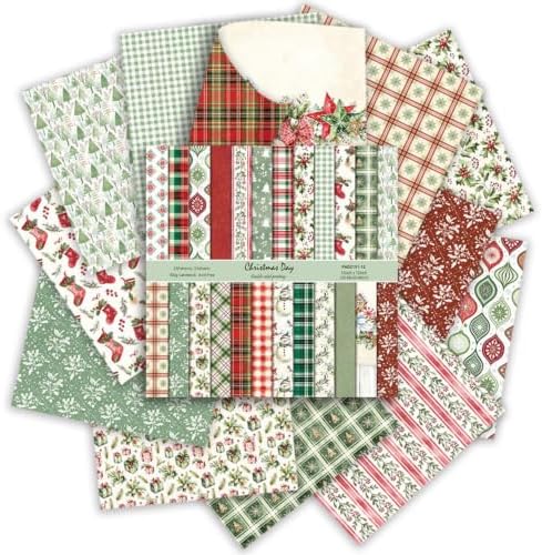Christmas Scrapbook Paper Pad Journals Materials Pattern Decoupage, 12in