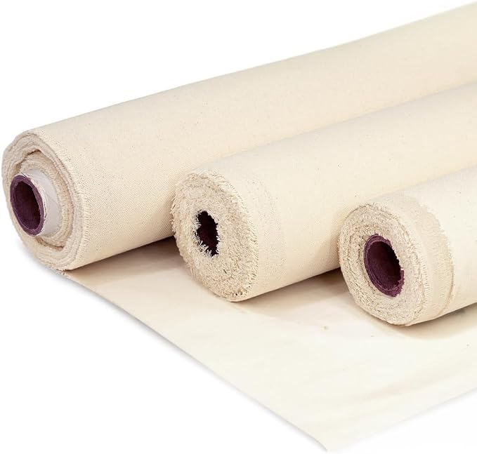 Barcelonetta | Canvas Fabric | Cotton Duck | Lightweight | Natural 4oz | 60'' Wide | Arts & Crafts, Backings, Covers, Placemats (50 Yard Roll)
