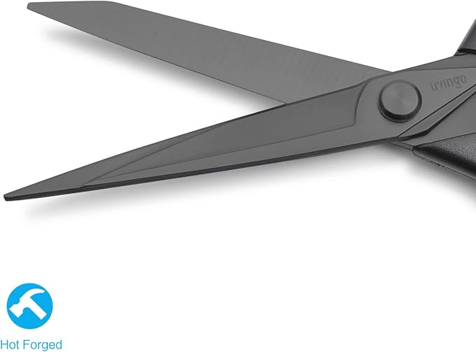 LIVINGO Fabric Scissors 8.5" Heavy Duty Sewing Shears Black | Titanium Coated Forged Steel, Sharp Precision Edge, Tailoring Clothing Leather Paper Projects