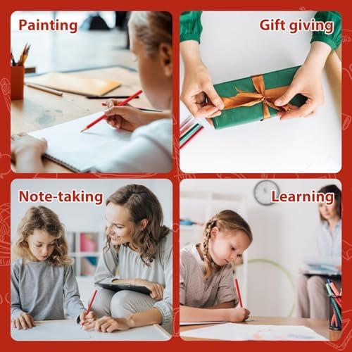 12 Pack Red Colored Pencils for Kids, Pre-sharpened Art Pencils Back to School Supplies Set, Drawing Sketching Pencils for Students, Teachers, Classroom